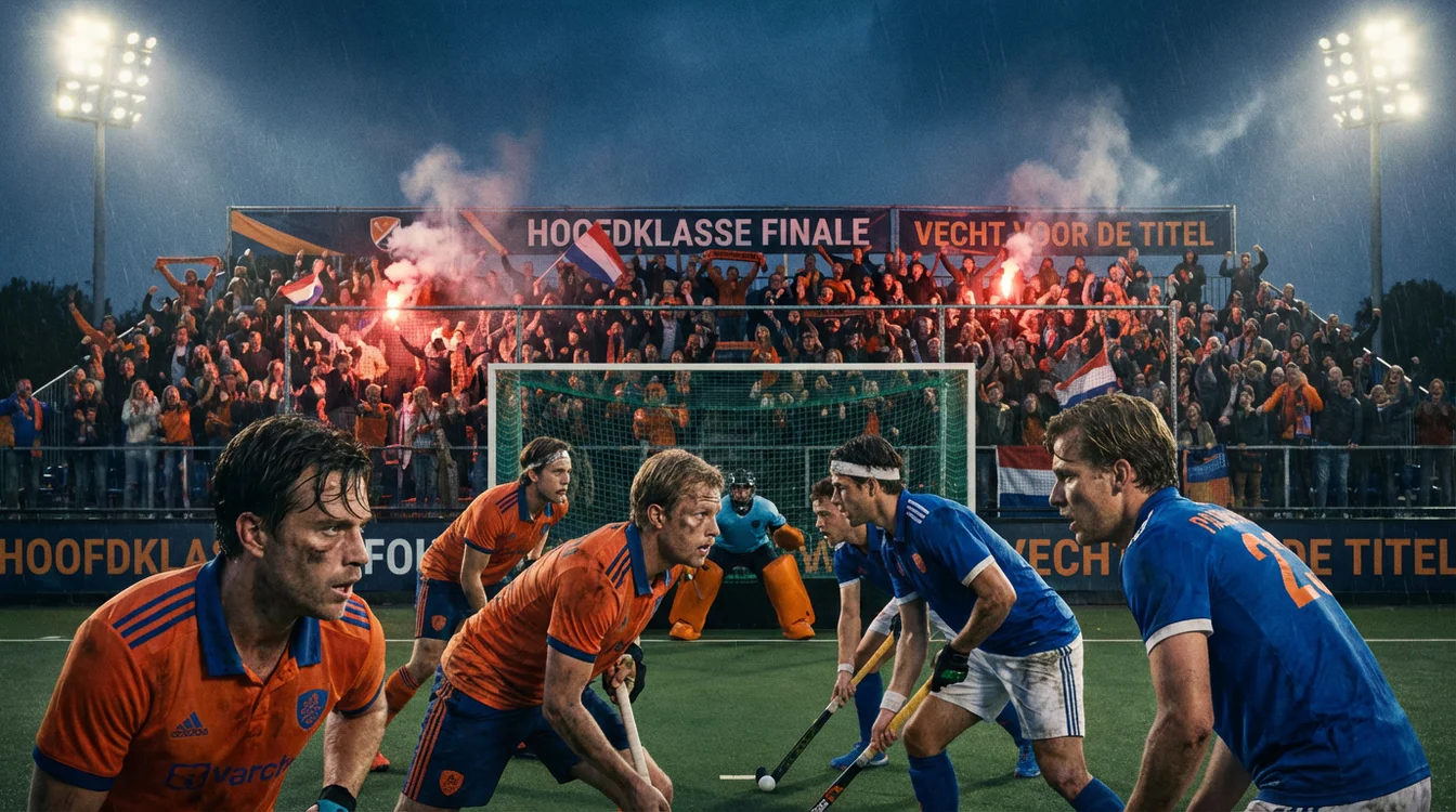 Spanning tijdens Hoofdklasse play-off wedstrijd