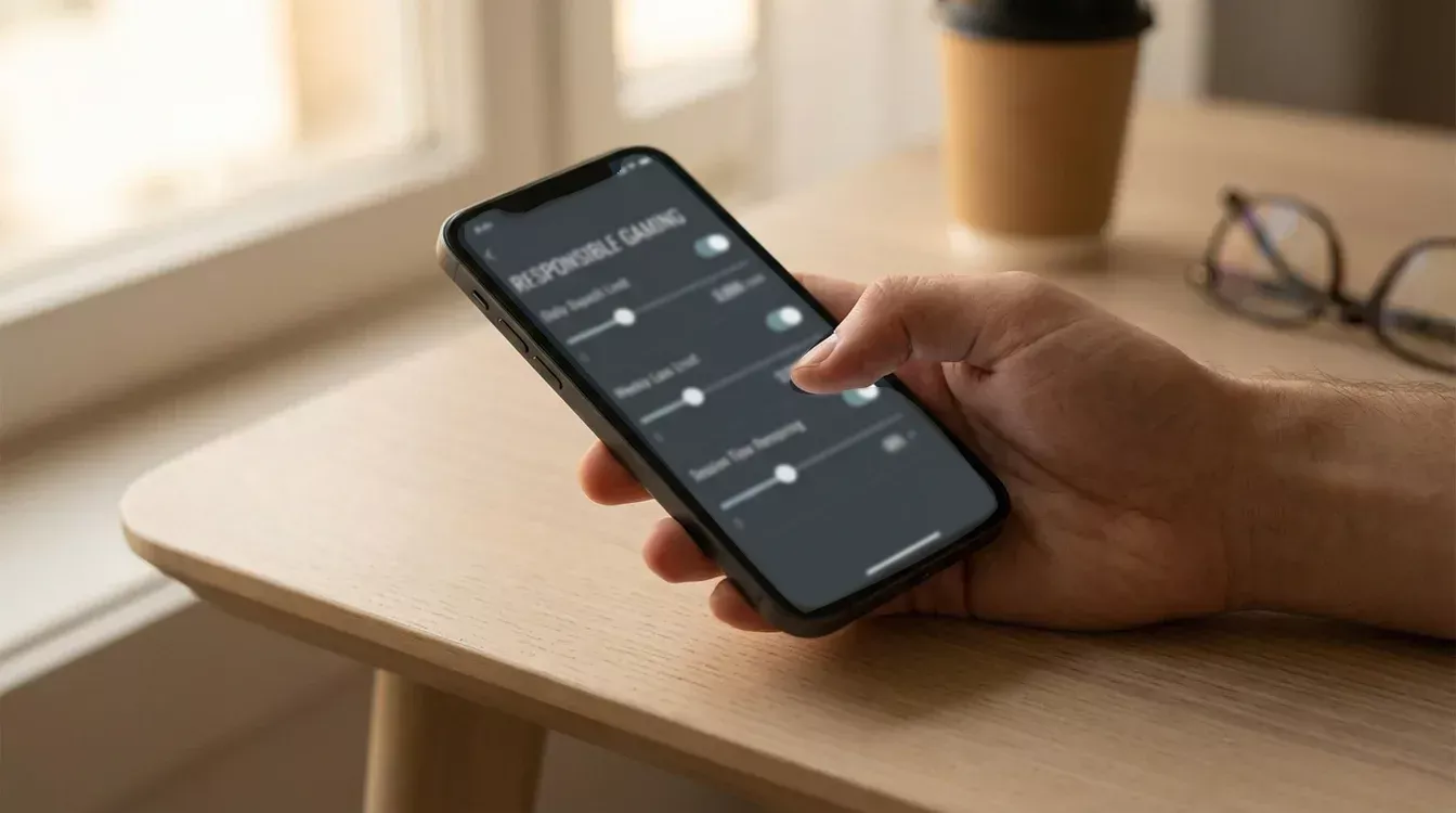 Smartphone met instellingen voor speellimieten