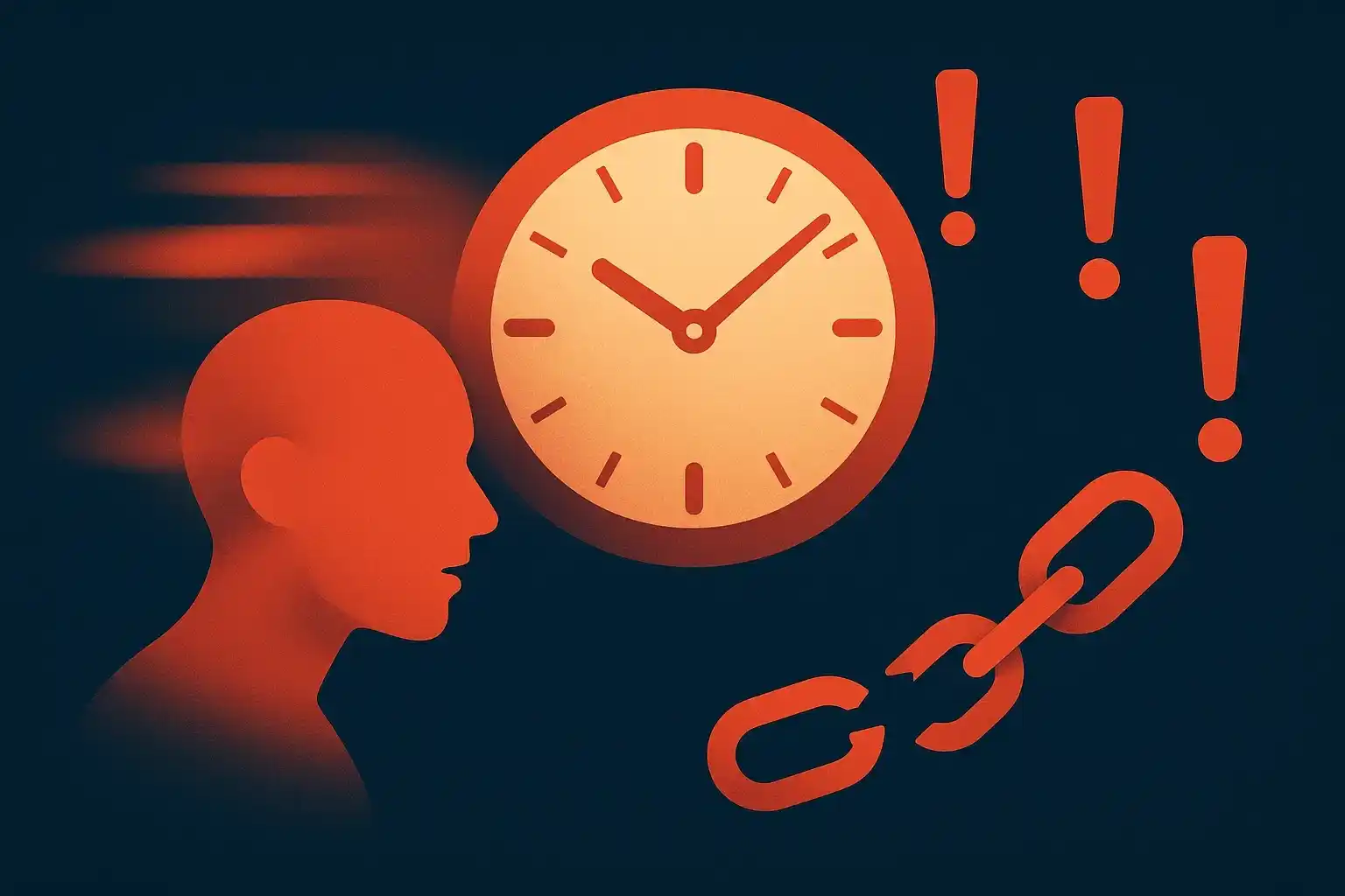 Waarschuwing illustratie met snelheidseffect voor haastige beslissingen en emotionele achtbaan metafoor