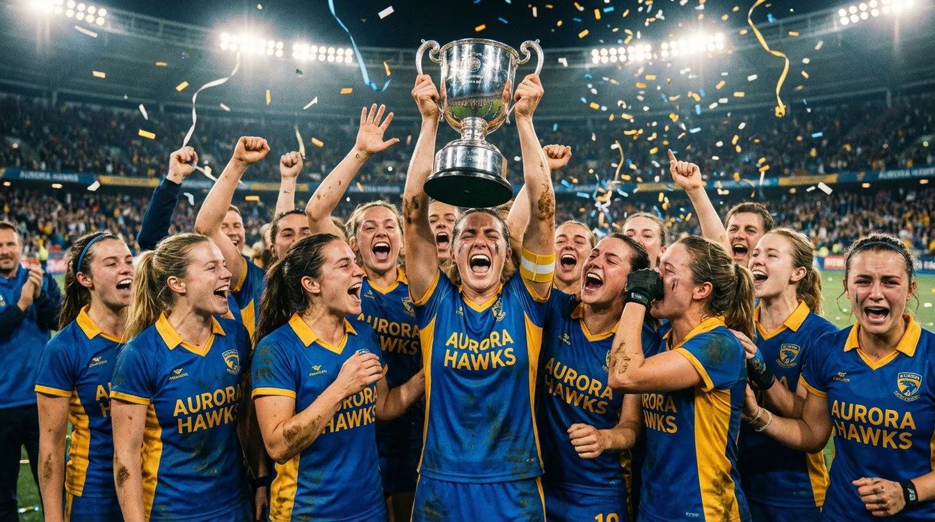 Outright wedden (winnaar voorspellen) op hockey toernooien - afbeelding van de kampioensschaal of beker met vlaggen van deelnemende landen