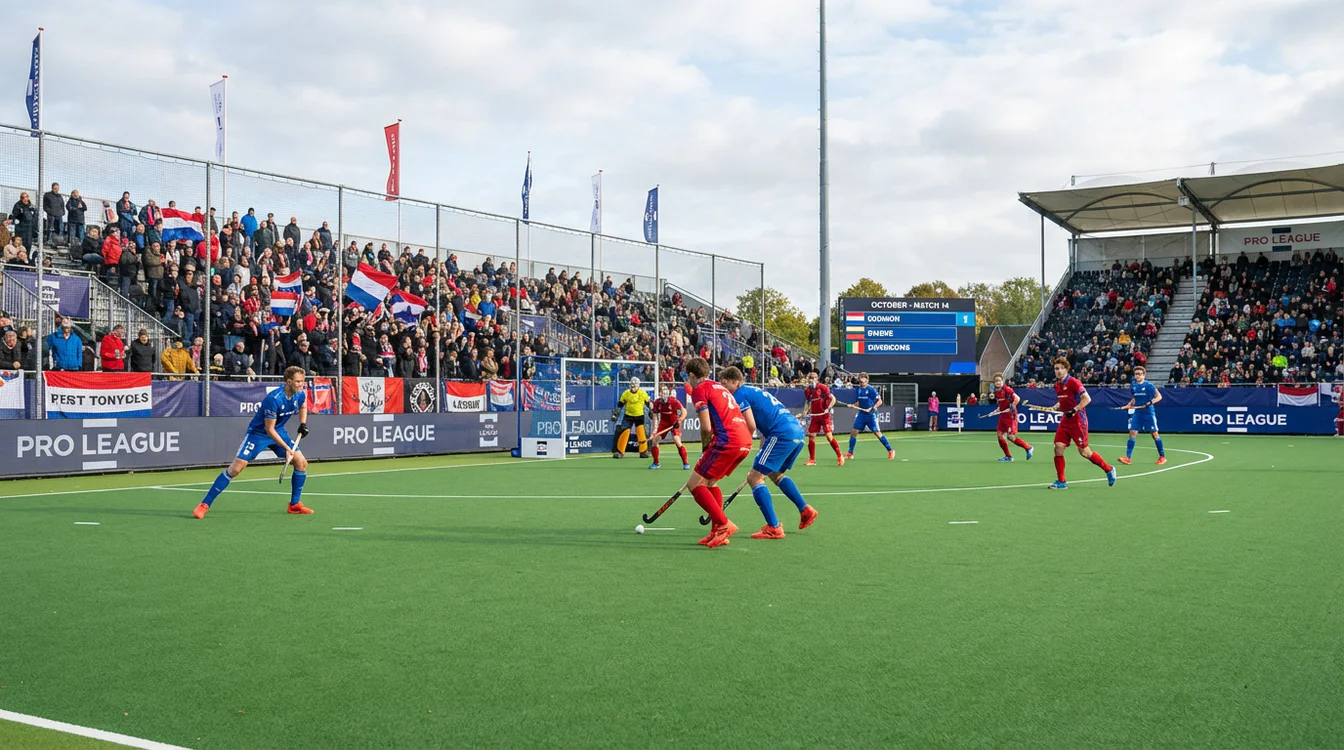 Pro League hockeywedstrijd gedurende het seizoen