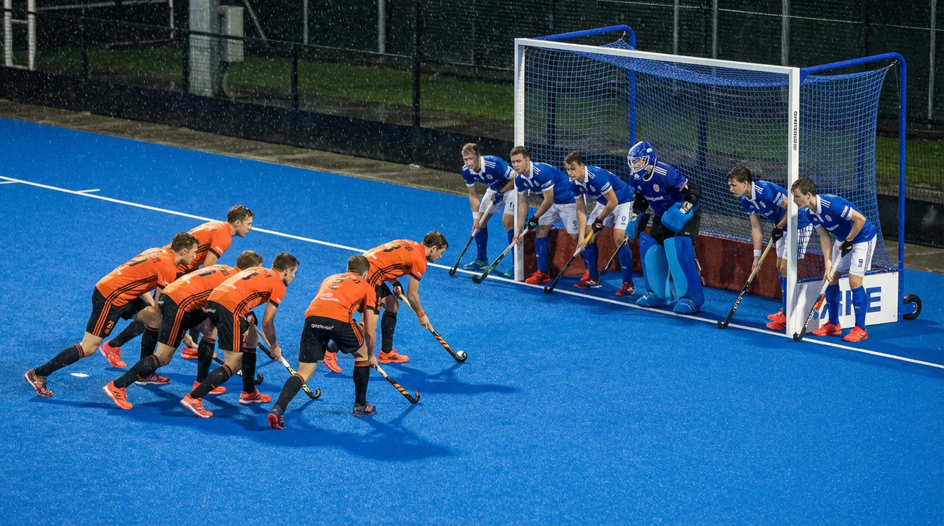Speciale en unieke wedmarkten voor hockey - icoon van een hockey stick, bal en doelpictogrammen voor speciale voorspellingen