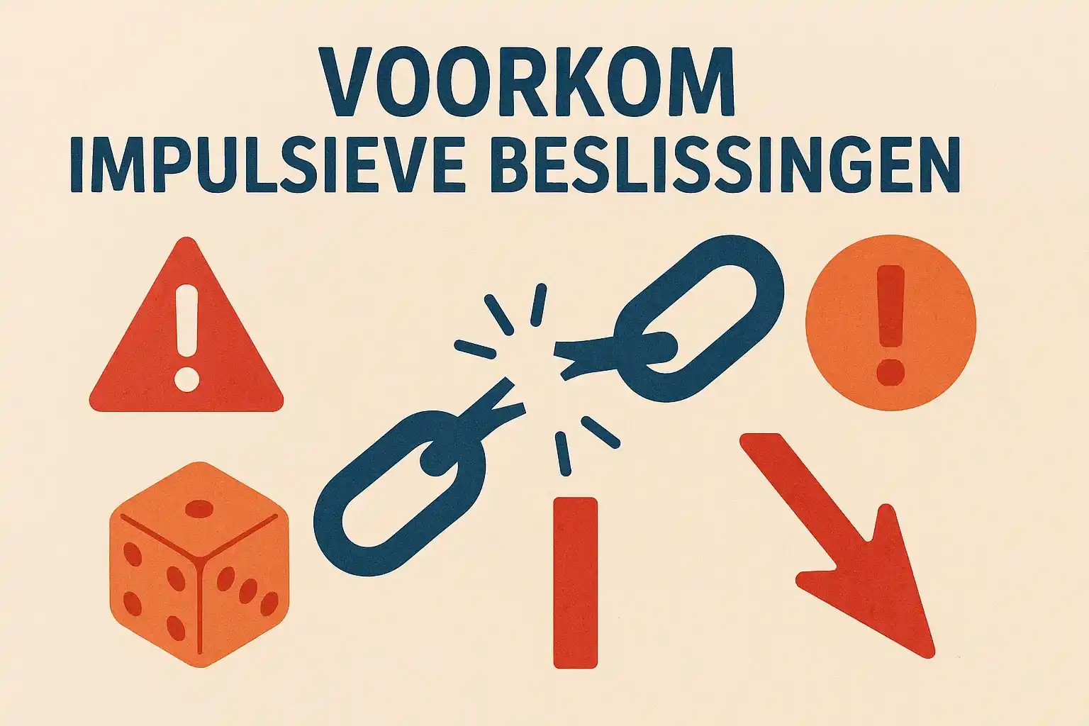 Rode waarschuwingsborden met wedden gerelateerde iconen voor emotionele beslissingen en verliezen achtervolgen